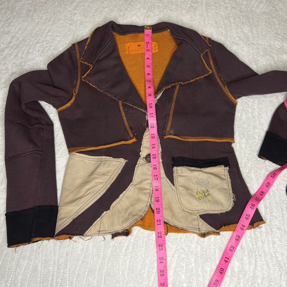 CUBA CUBA Hand Finished Dragon Sequin
Patchwork Deconstructed Blazer Y2K Jacket - Picture 5 of 12